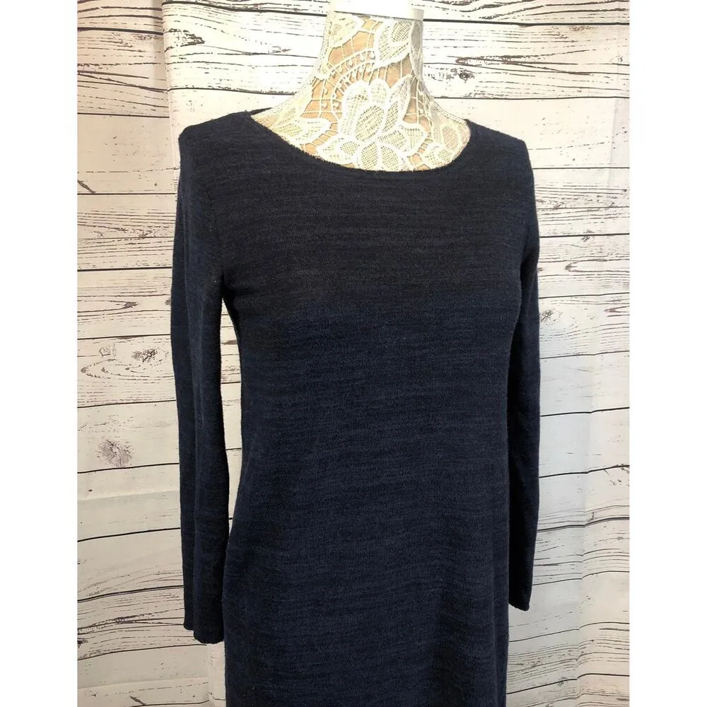 Anthropologie Moth Crossback Knit Long Sleeve Midi Dress in navy size XS - Image 3