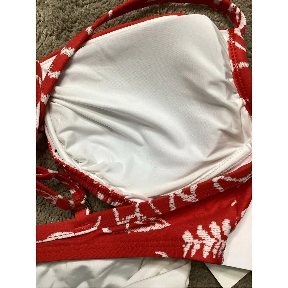 New. LaBlanca red and white bikini set. Medium. Retails $139. - Image 10