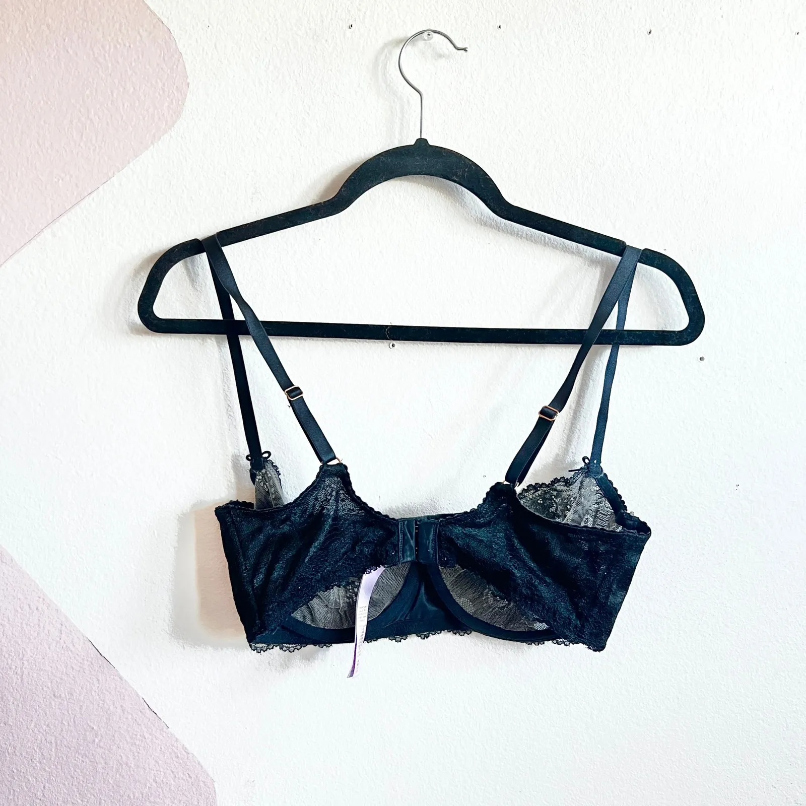 Savage Fenty Sheer Floral Black Lace Bra 34DD Adjustable Straps Underwire Size undefined - Image 2