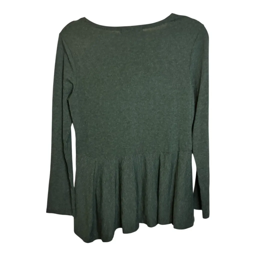 Cut Loose Blouse Women's Size Small Long Sleeve Green - Image 2