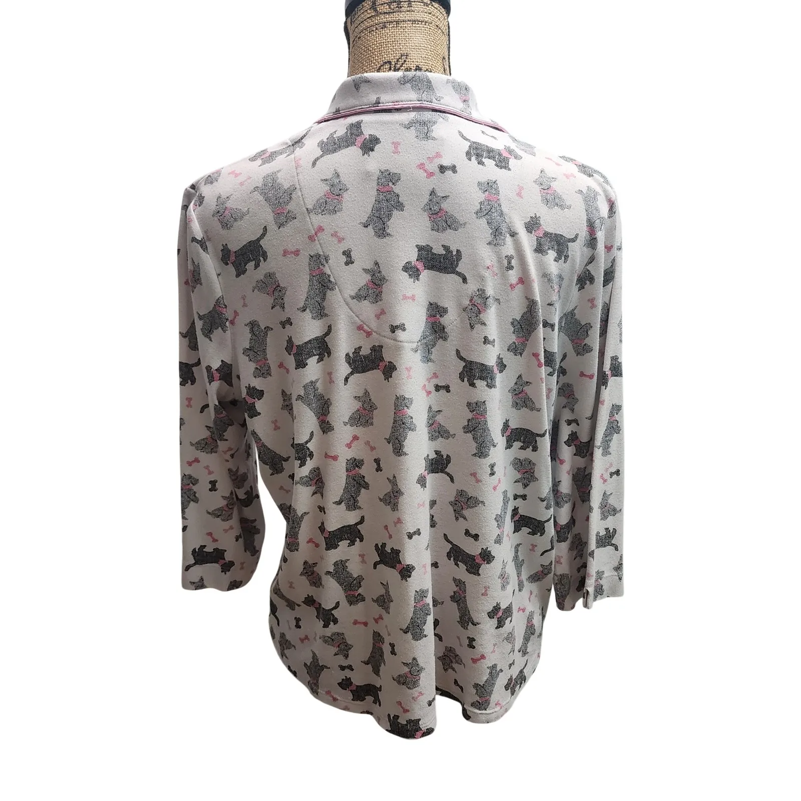 Karen Neuberger‎ Women's Pajama Set Dog Print Sleepwear Top Pants L White Size undefined - Image 5