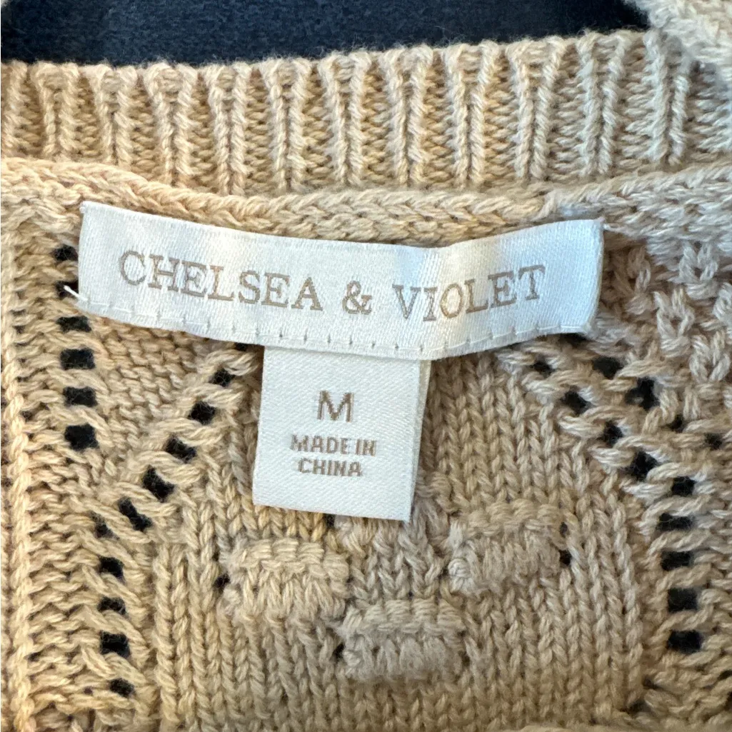 Chelsea & Violet‎ Beige Crochet Crop Top - Image 5