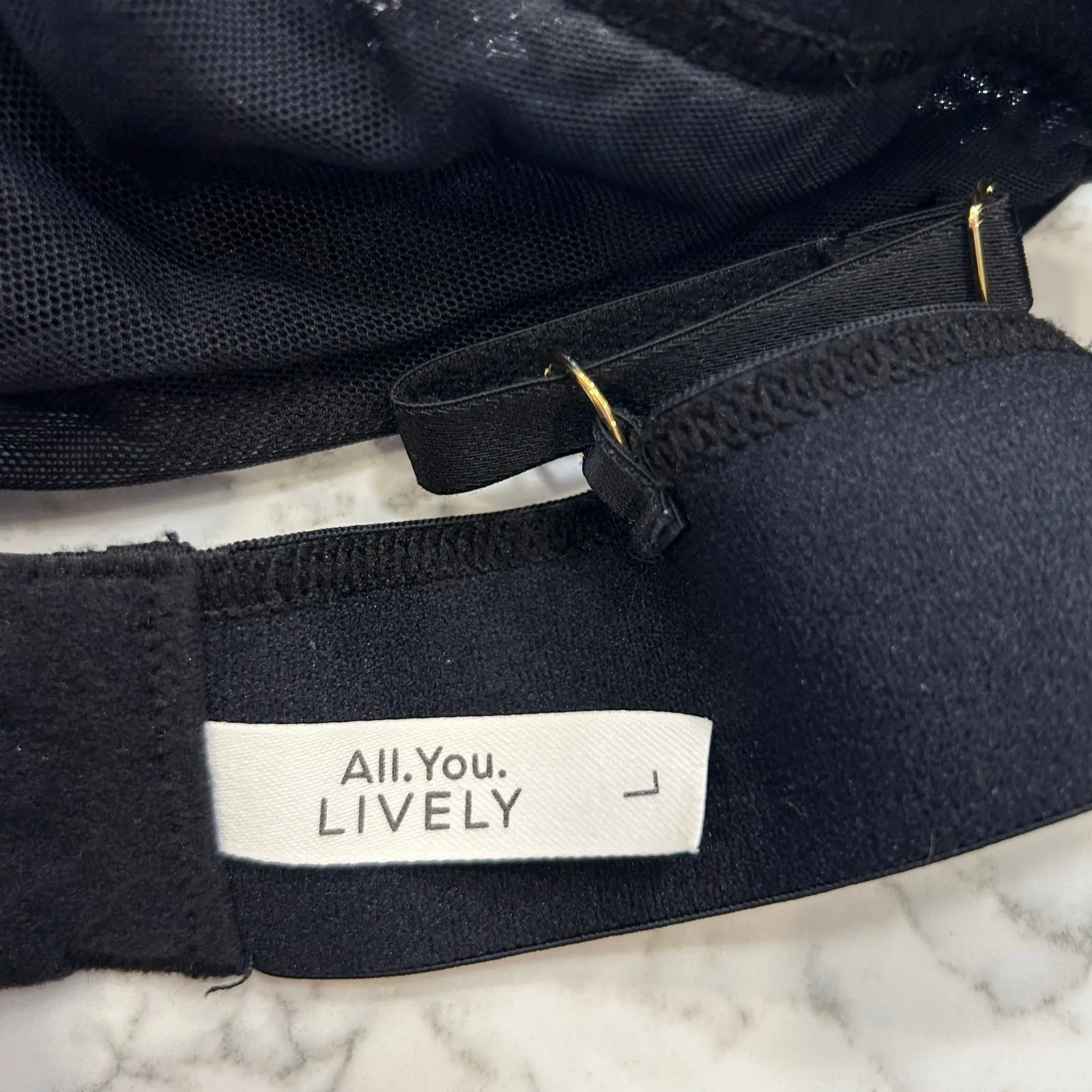 Lively Black Sheer Lace Bralette Size Large - Image 4