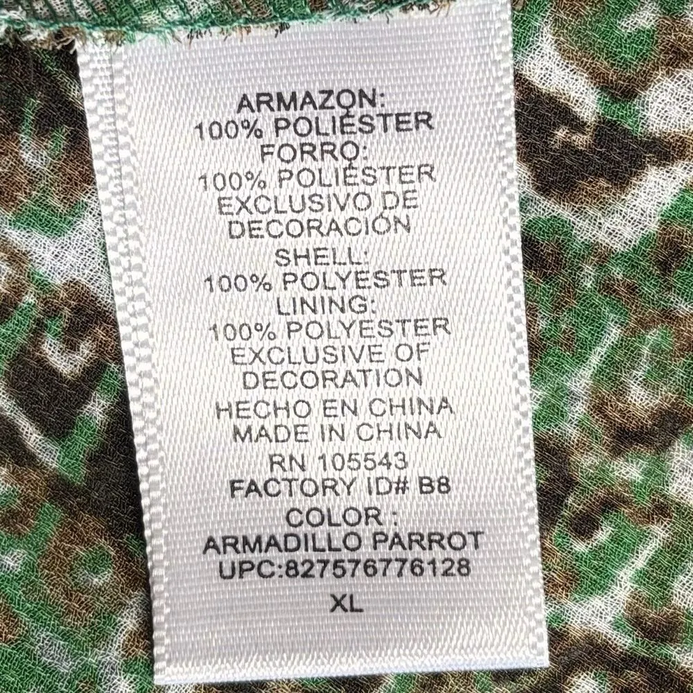 Derek Lam Armadillo Chiffon Maxi Dress Women's Size XL Green Tan Brown Flowy - Image 10