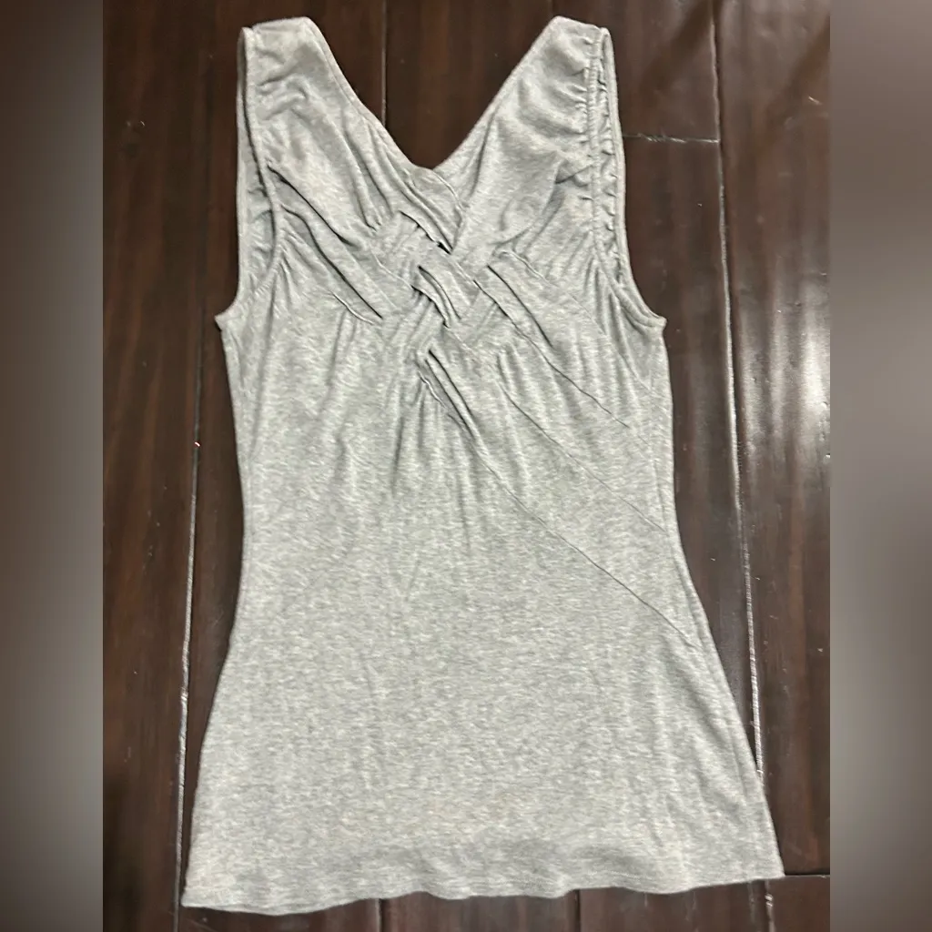 Pilcro and the Letterpress Anthropologie Grey Tank Top Small Pima Cotton Braid - Image 4