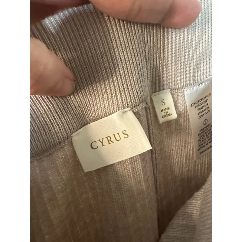 Cyrus Gray Ribbed Wide Leg Lounge Casual Knit Pants Women’s Small - Image 9