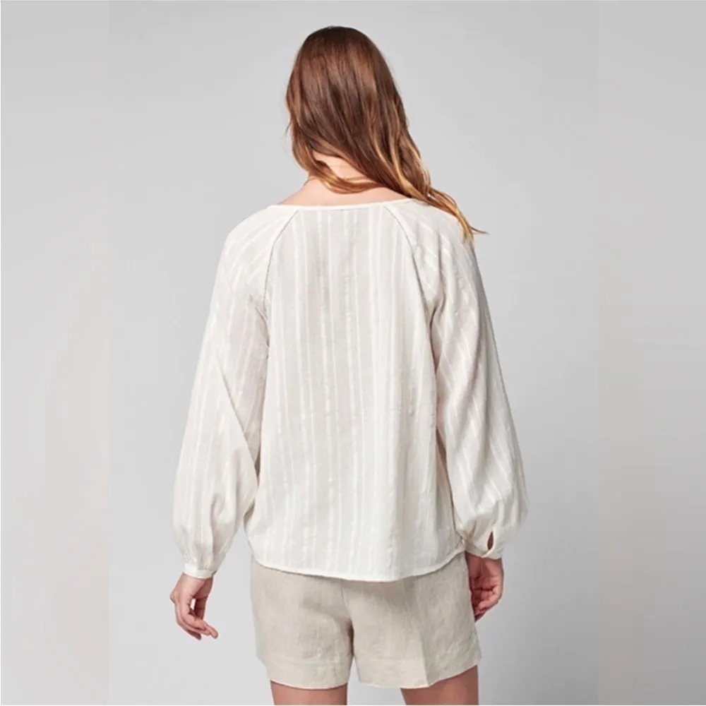 Faherty Celina Organic Cotton Peasant Blouse - Image 2