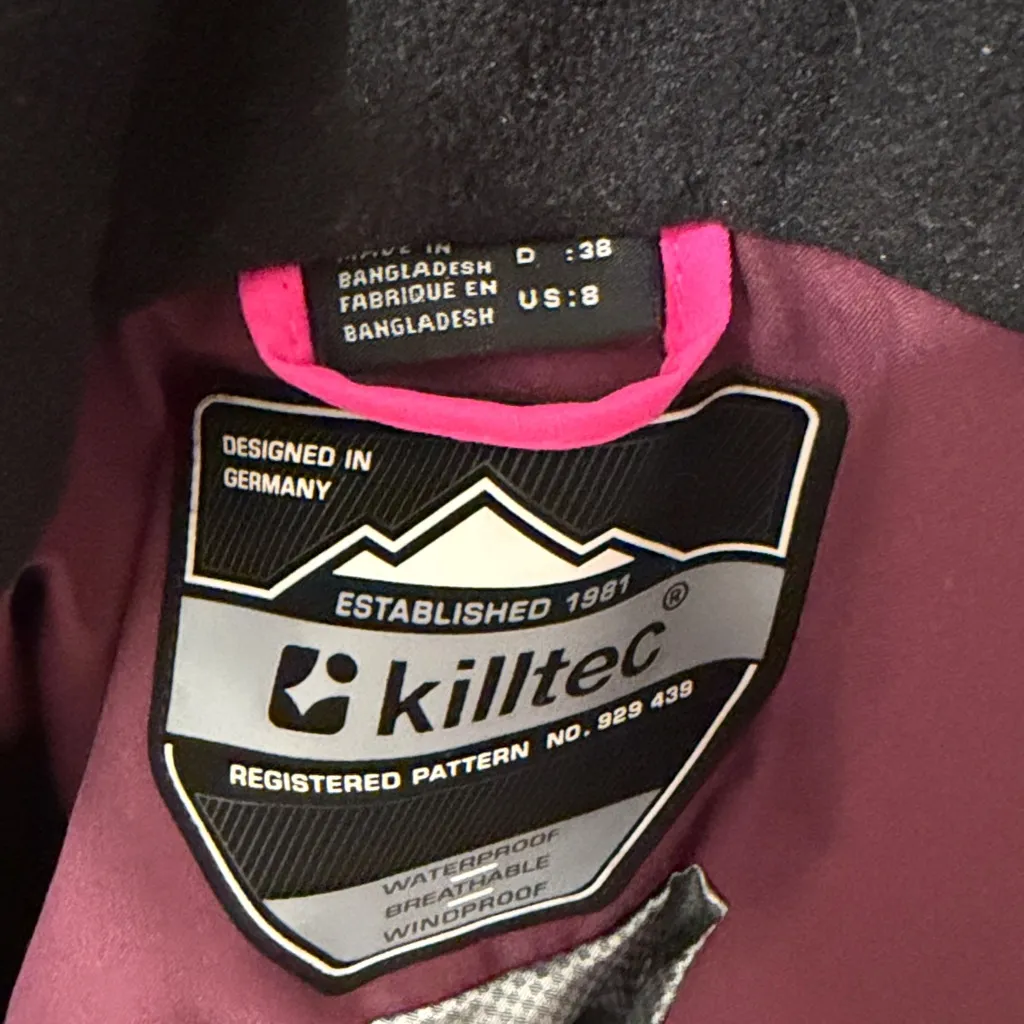 Killtec insulated ski snowboard jacket winter snow coat warm size 8 medium Pink - Image 12