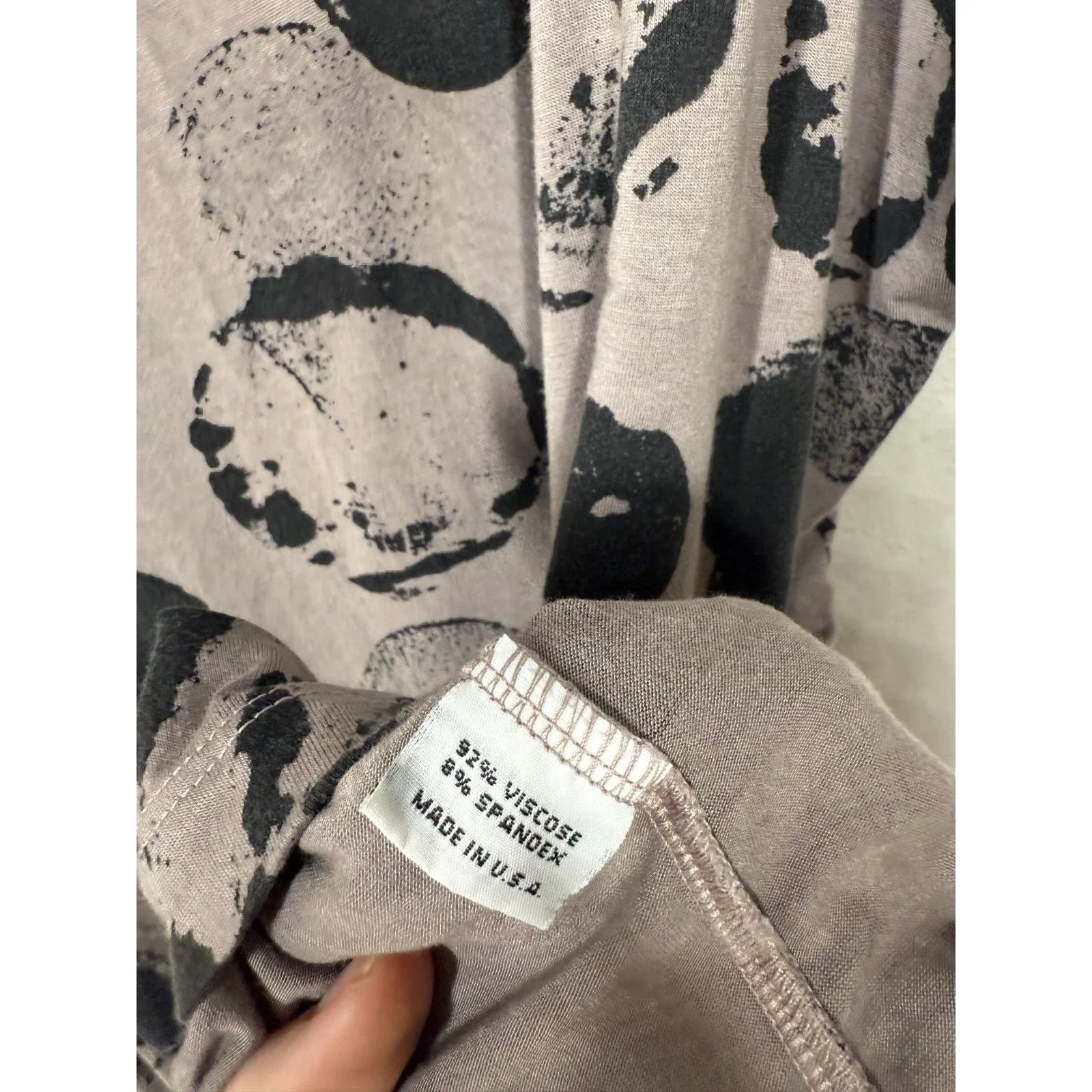 Bryn Walker Womens Polka Dot Dress Sz M Oversized Lagenlook Boho Dolman Stretchy - Image 7