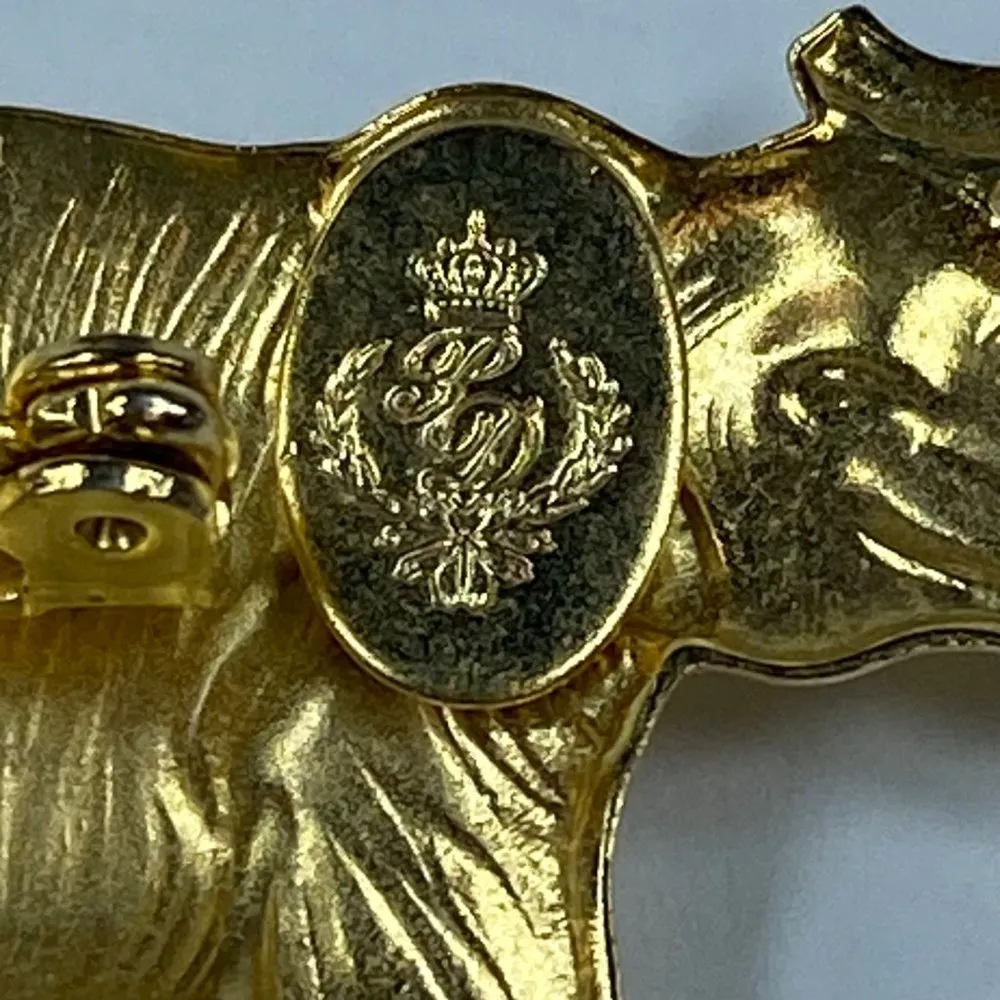 Premier Designs Animal Safari Brooch Vintage Gold Tone Elephant Zebra Giraffe - Image 6