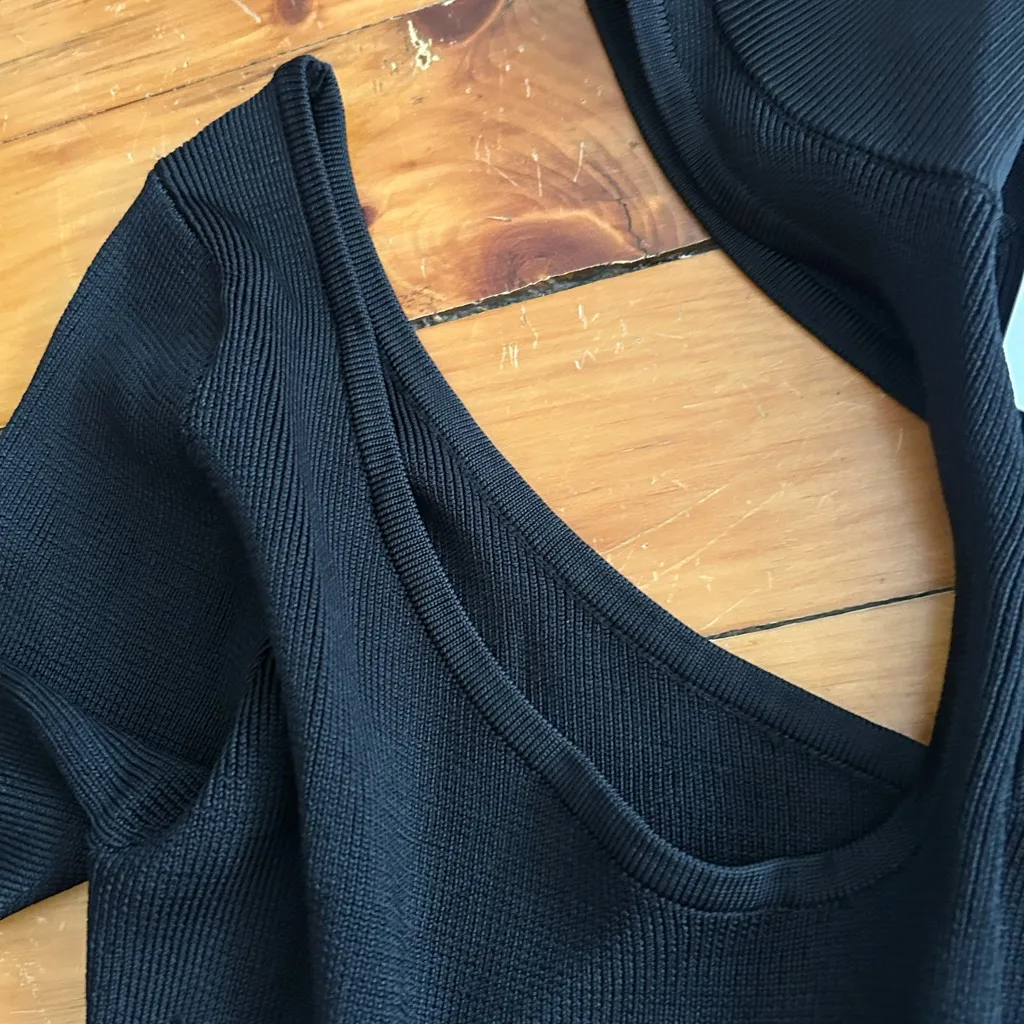 NWT Auteur two tone knitted bodysuit large black - Image 10