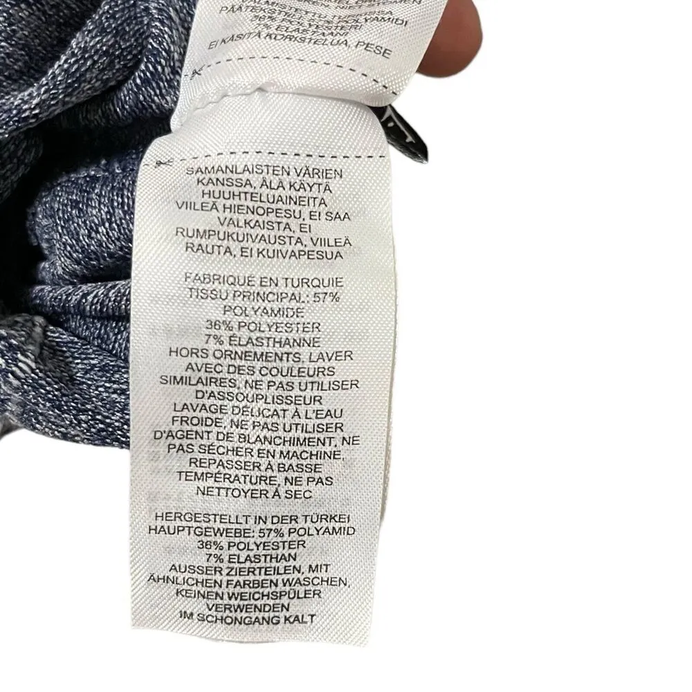 Gymshark Flex Womens Leggings Heather Navy High Rise Full Length Logo Size S - Image 9