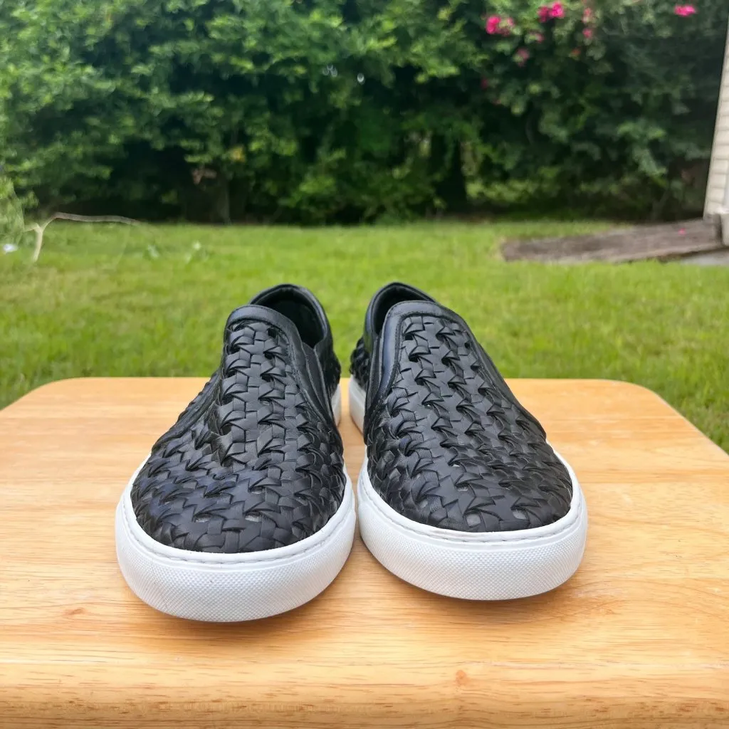 Madison Maison Black Woven Leather Slip On Sneakers Size 41 / US 10 - Image 2