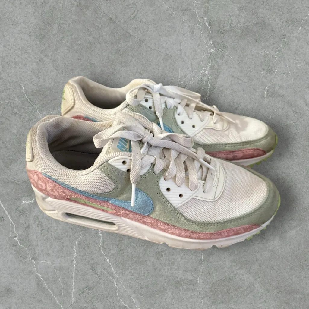 Nike Air Max 90 Women Size 5 Easter Leopard Sail‎ Copa-Honeydew Shoes Sneakers - Image 3