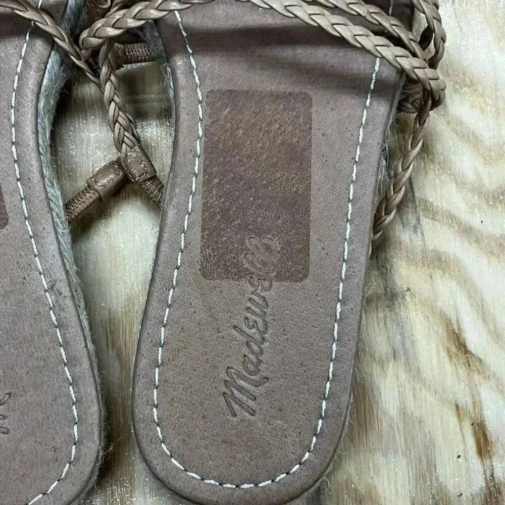 Madewell Size 7.5 Women's Tan Espadrille strappy Slip On Comfort Sandal Beachy - Image 7