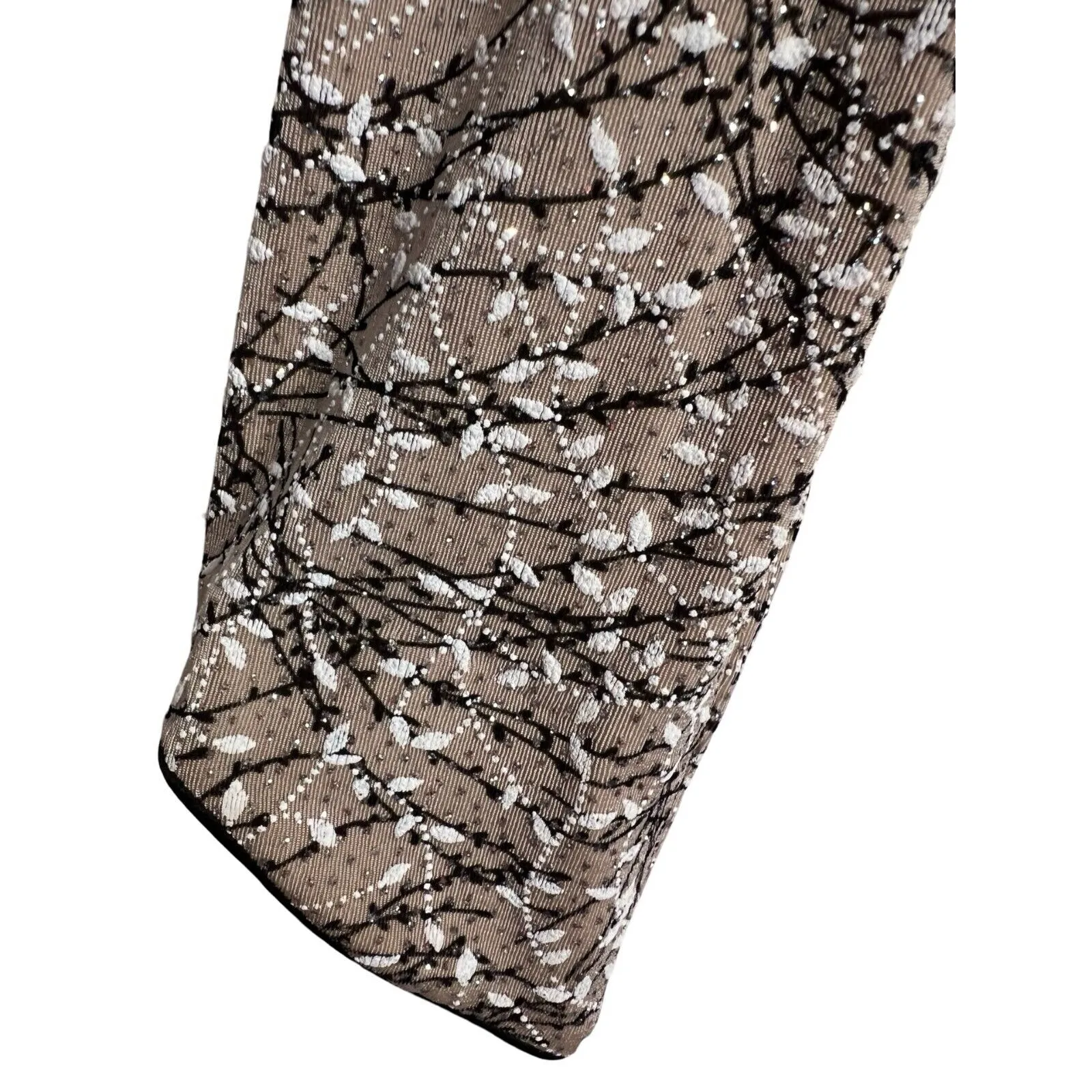 Alex Evenings Womens Camisole Top with Cardigan, Size S Tan Stone Embellished - Image 4