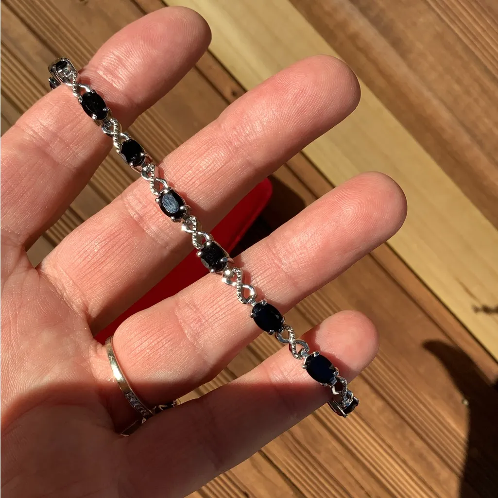 Beautiful BLACK ONYX bracelet 🌹🌹🌹 Silver - Image 12