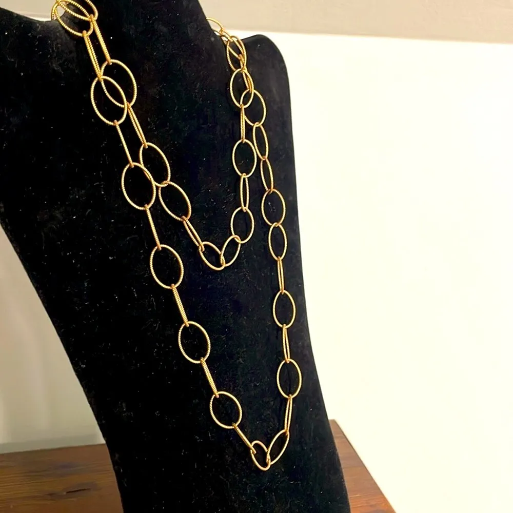 Theresa Mink Open Loop Gold Tone 38” Chain Necklace - Image 4