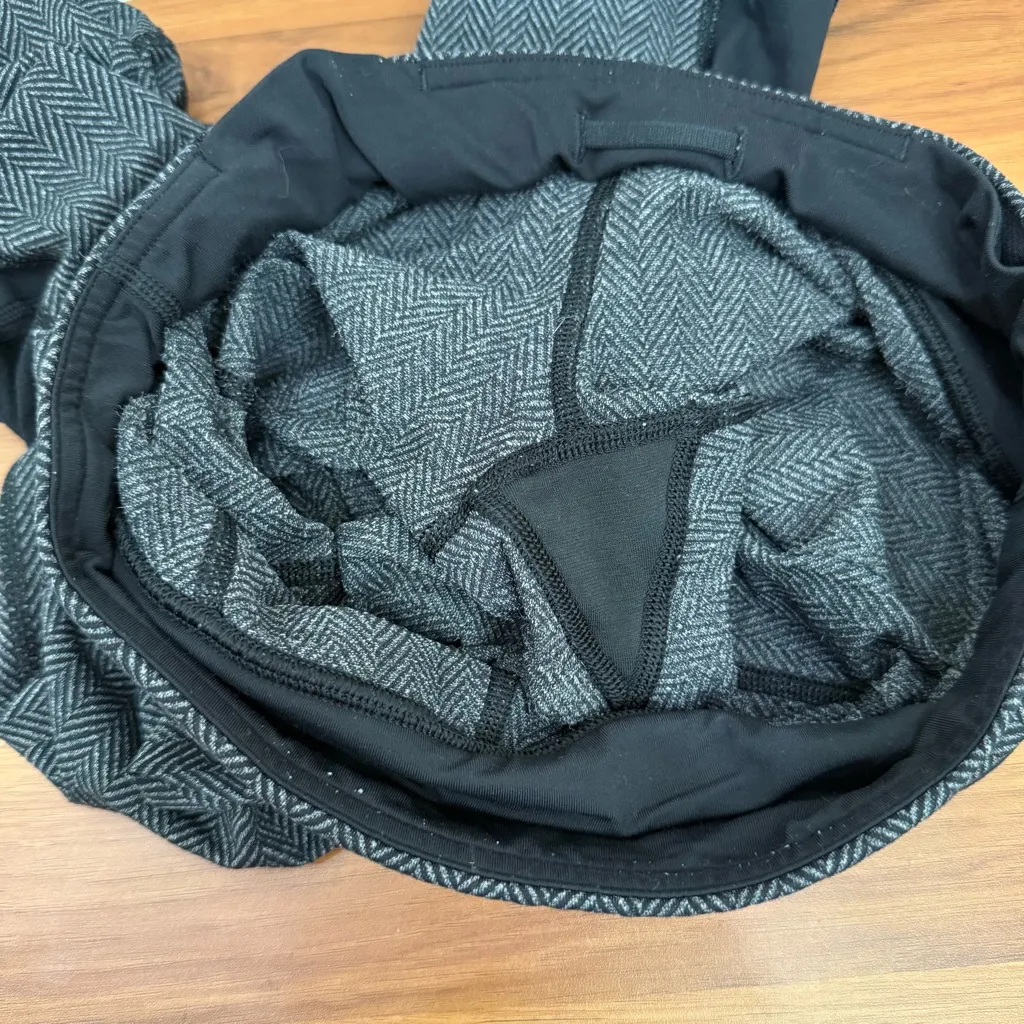 LULULEMON Pace Rival Crop 22” Herringbone Black Heathered Black Leggings Size 6 - Image 15