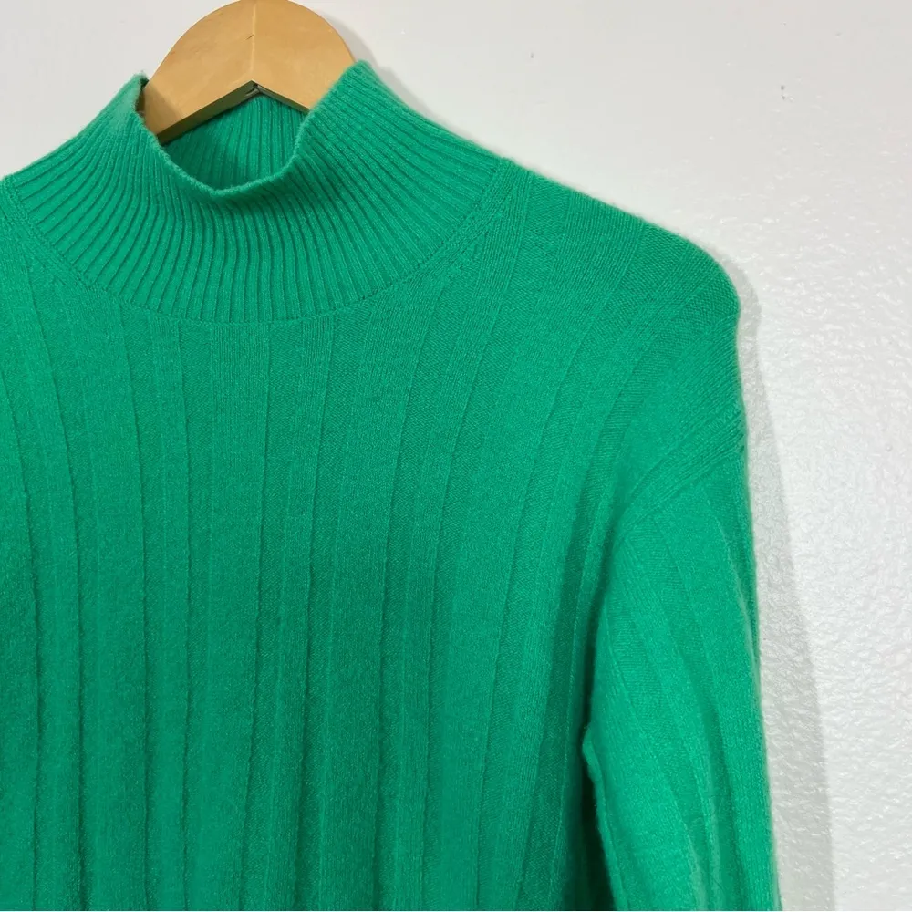 J. Crew Green Supersoft Yarn Ribbed Mockneck Sweater - Image 3