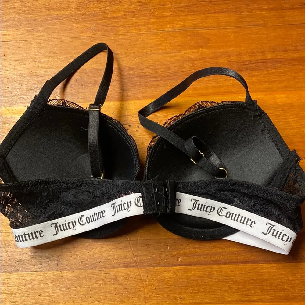 Juicy Couture Black Lace Push-Up Bra with Adjustable Straps - Image 2