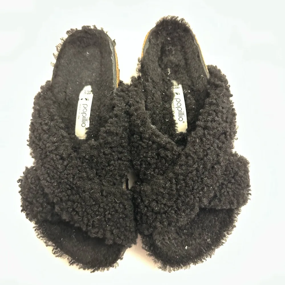 Birkenstock Papillio Daytona Shearling Teddy Platform Two-Strap Sandal Size 38 - Image 3