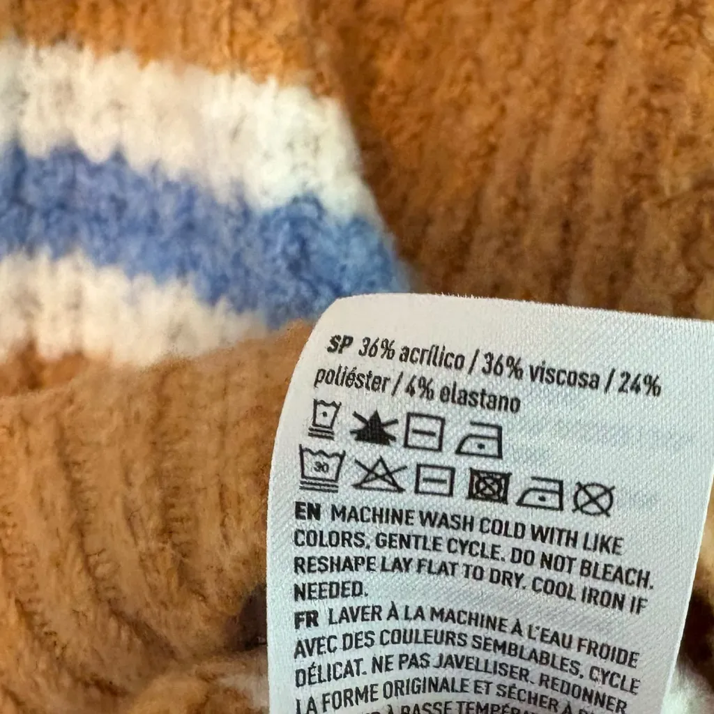 American Eagle Orange And Blue‎ Stripe Sweater Size Small - Image 9