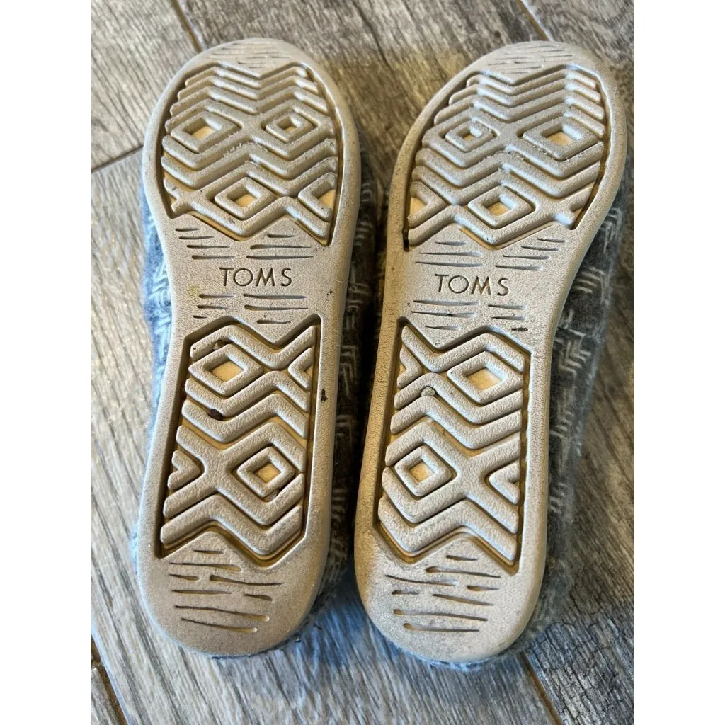 Toms Slip On Shoes Loafers‎ Womens 8 Woven Alpargata Gray Flats 10014950 - Image 5