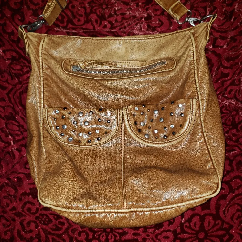 Maurices Brown‎ Studded Large Crossbody Bag Purse - Image 2