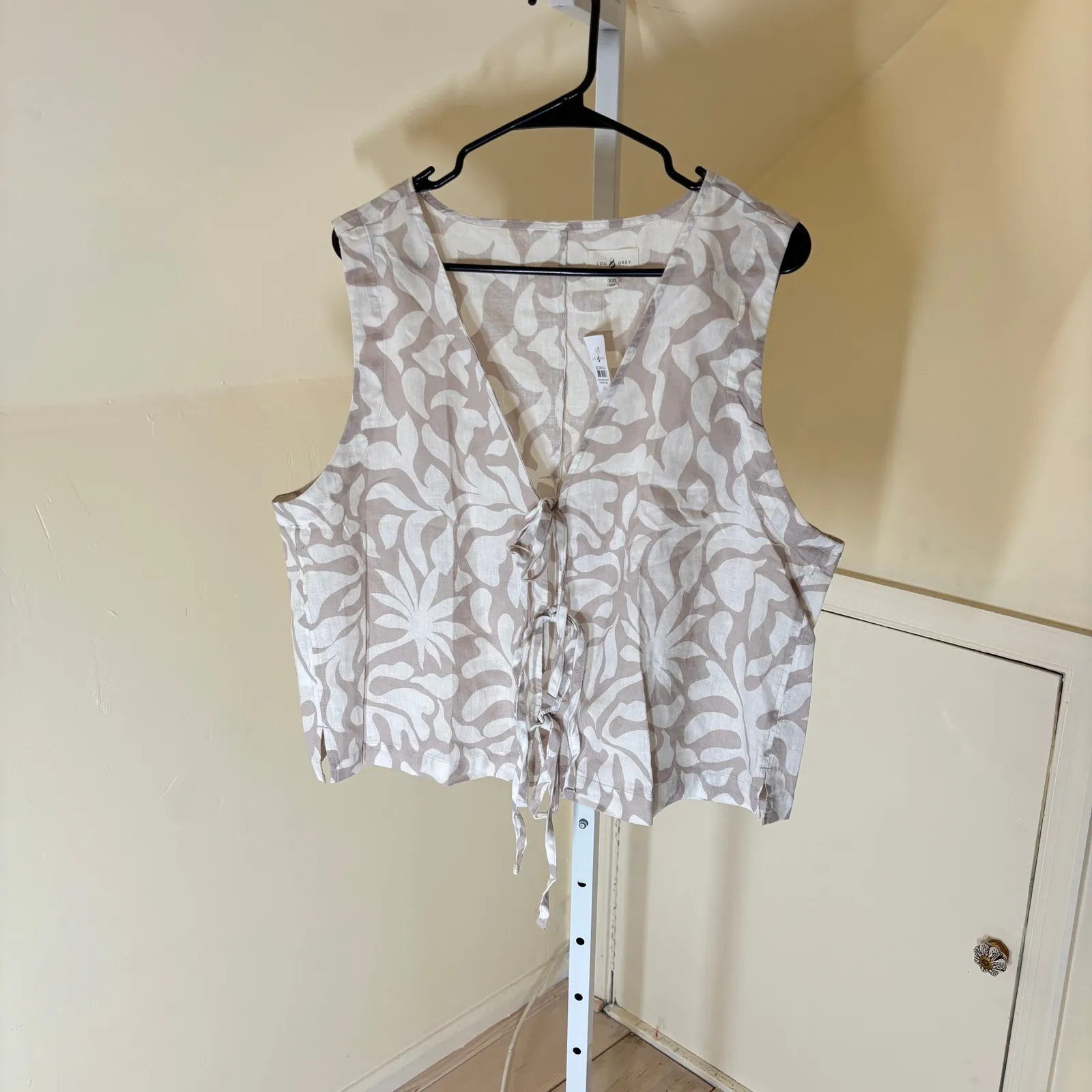 Loft Lou & Grey NWT Jungle Linen Cotton Wide Leg Crop Pant & Tie Front Tank XXL - Image 5