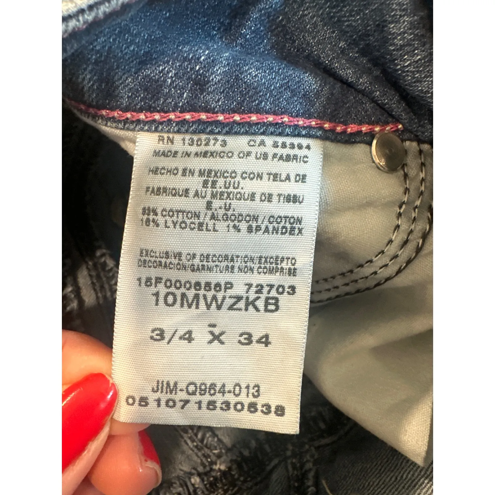 Wrangler Women's Bootcut Jeans Medium casual western Wash Denim Size 3/4 x 34 - Image 9