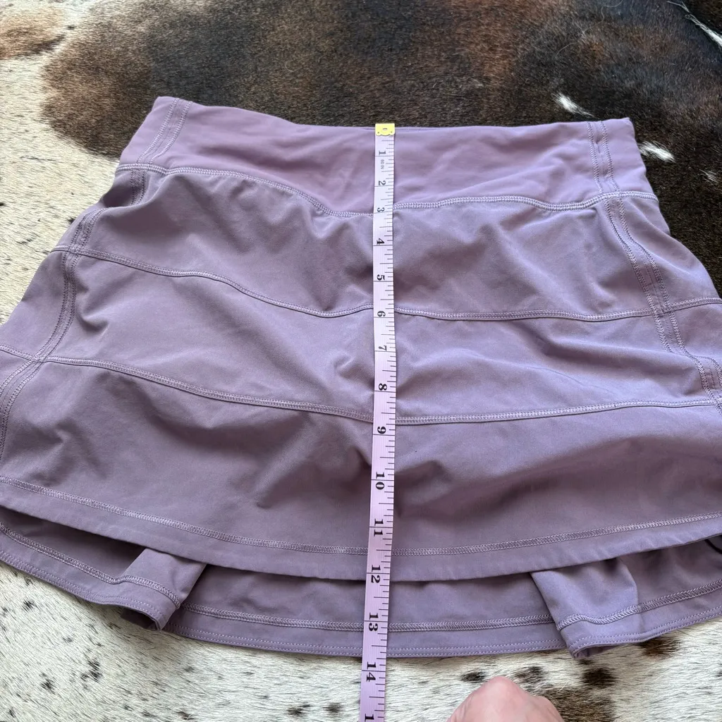 LULULEMON Pace‎ Rival Mid-Rise Skirt *Long In Purple Ash Size 4 - Image 9