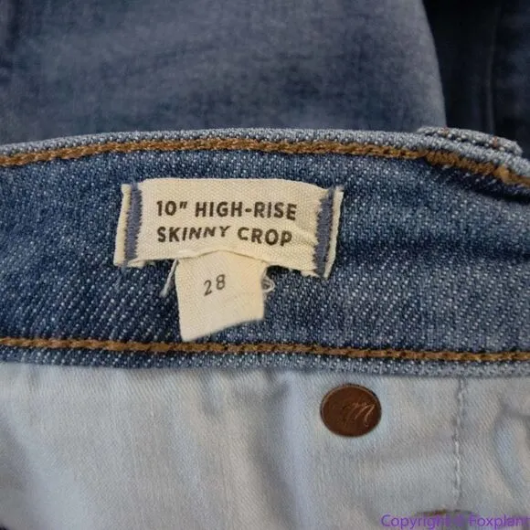 NEW Madewell 10" High-Rise‎ Skinny Crop Jeans in Bradfield Wash, 28 - Image 14