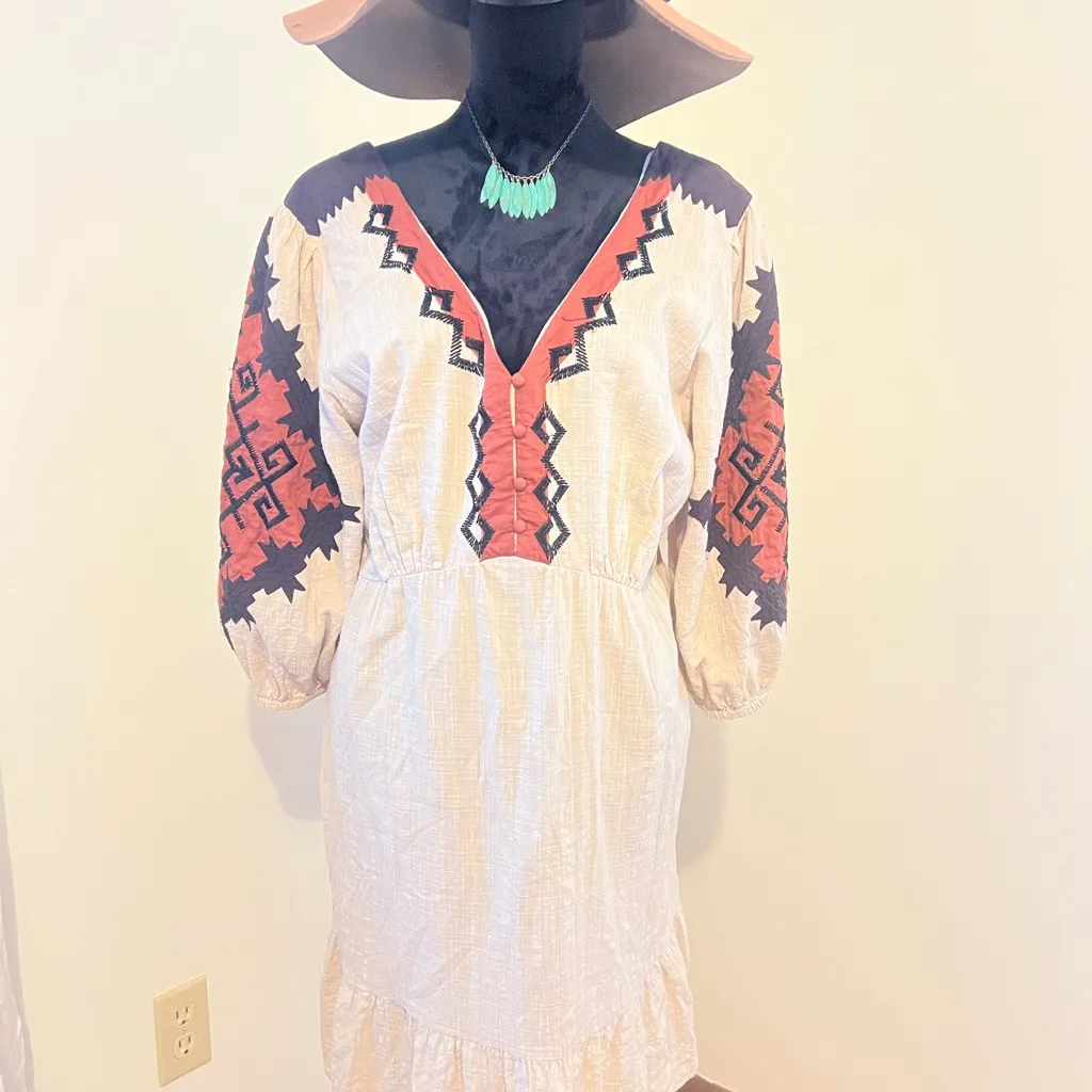 Shyanne Women's Embroidered Quarter Sleeve Mini Dress Size L - Image 6