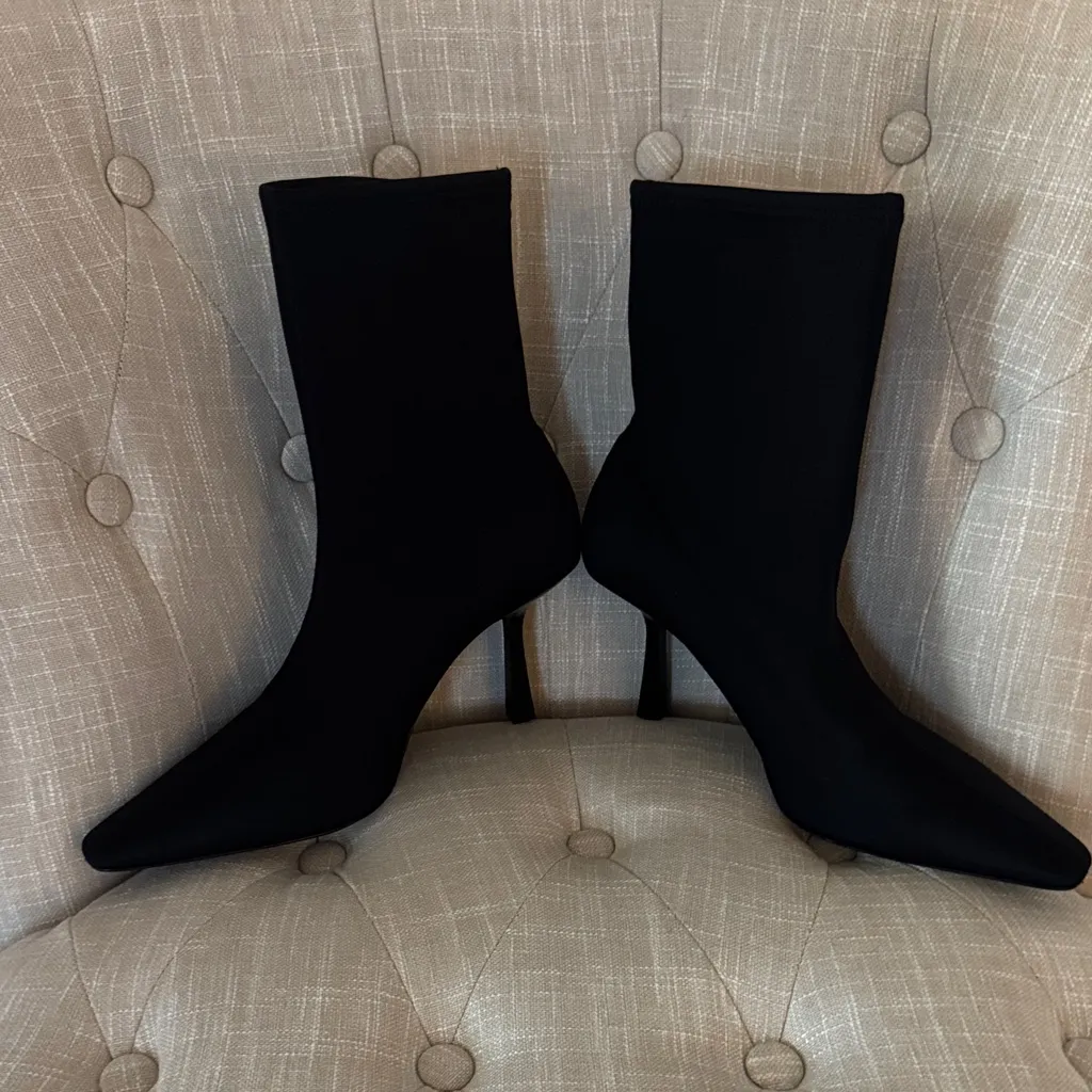 Mango  Heel Sock Boots - Image 3