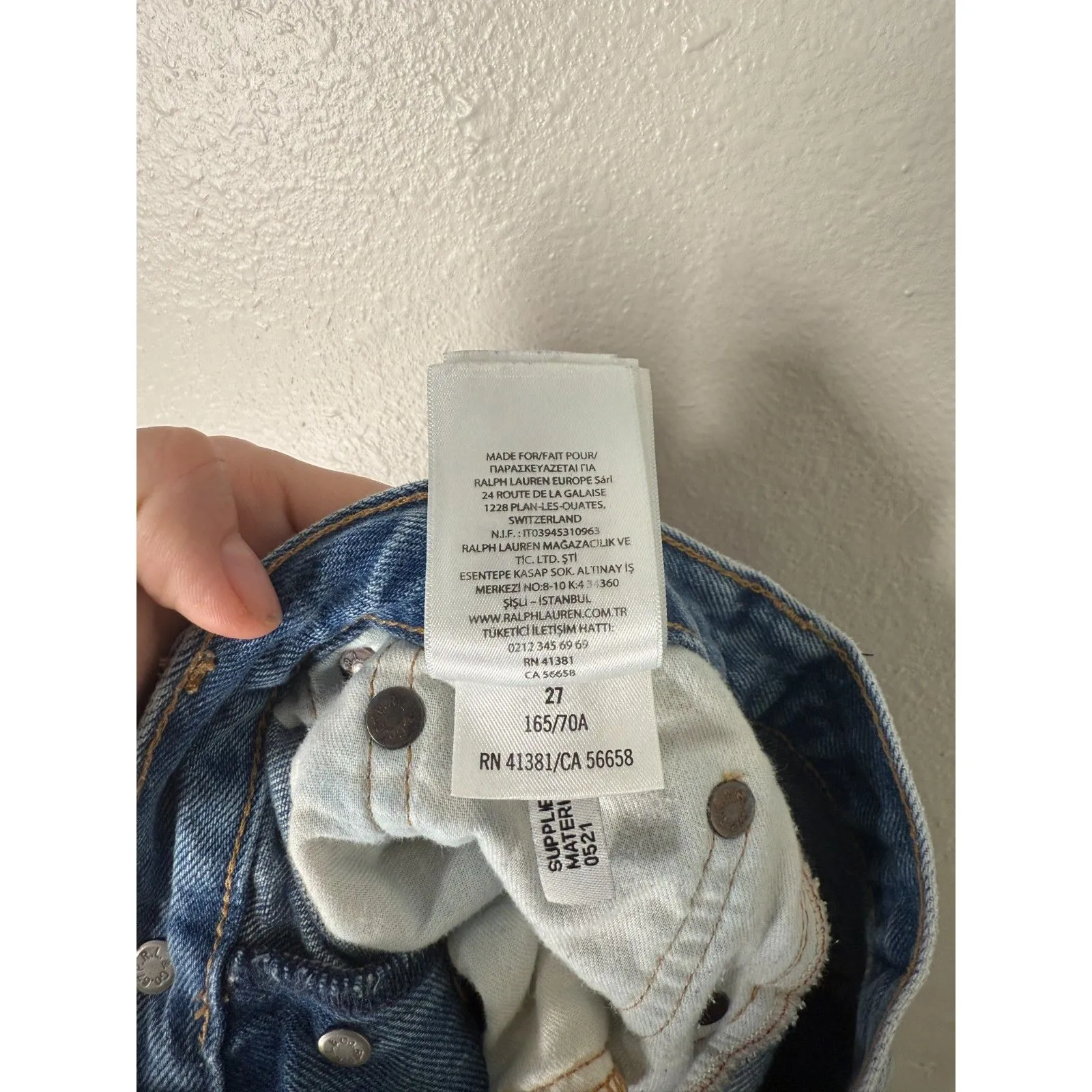 Polo Ralph Lauren Denim Midi Skirt Womens Sz 27 Slit Pencil Style Skirt Boho Blue - Image 7