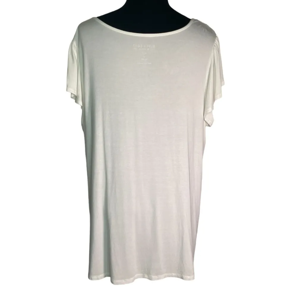 Torrid Super Soft V-neck lace pleated flowy sleeve stretch butter comfy T-shirt - Image 5