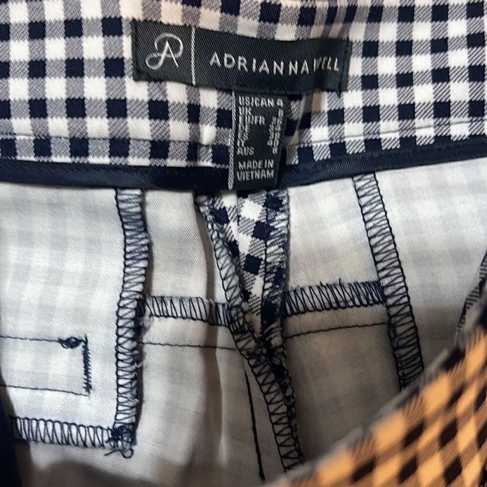 Adrianna Papell Cropped Pants Women’s Size 4 Black & White Checkered - Image 4