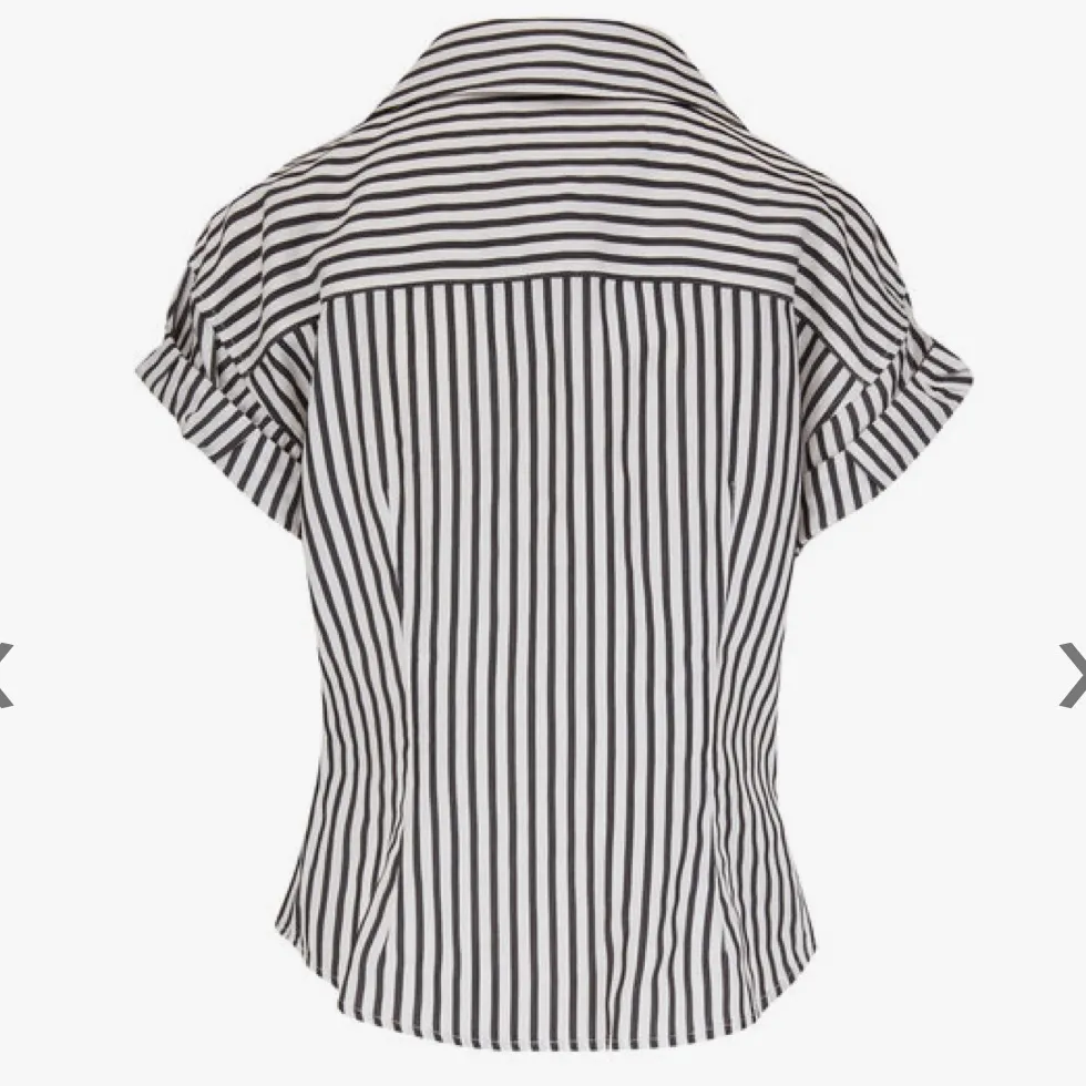 Frame Black & White Button Down Rolled Sleeve Top - Image 3