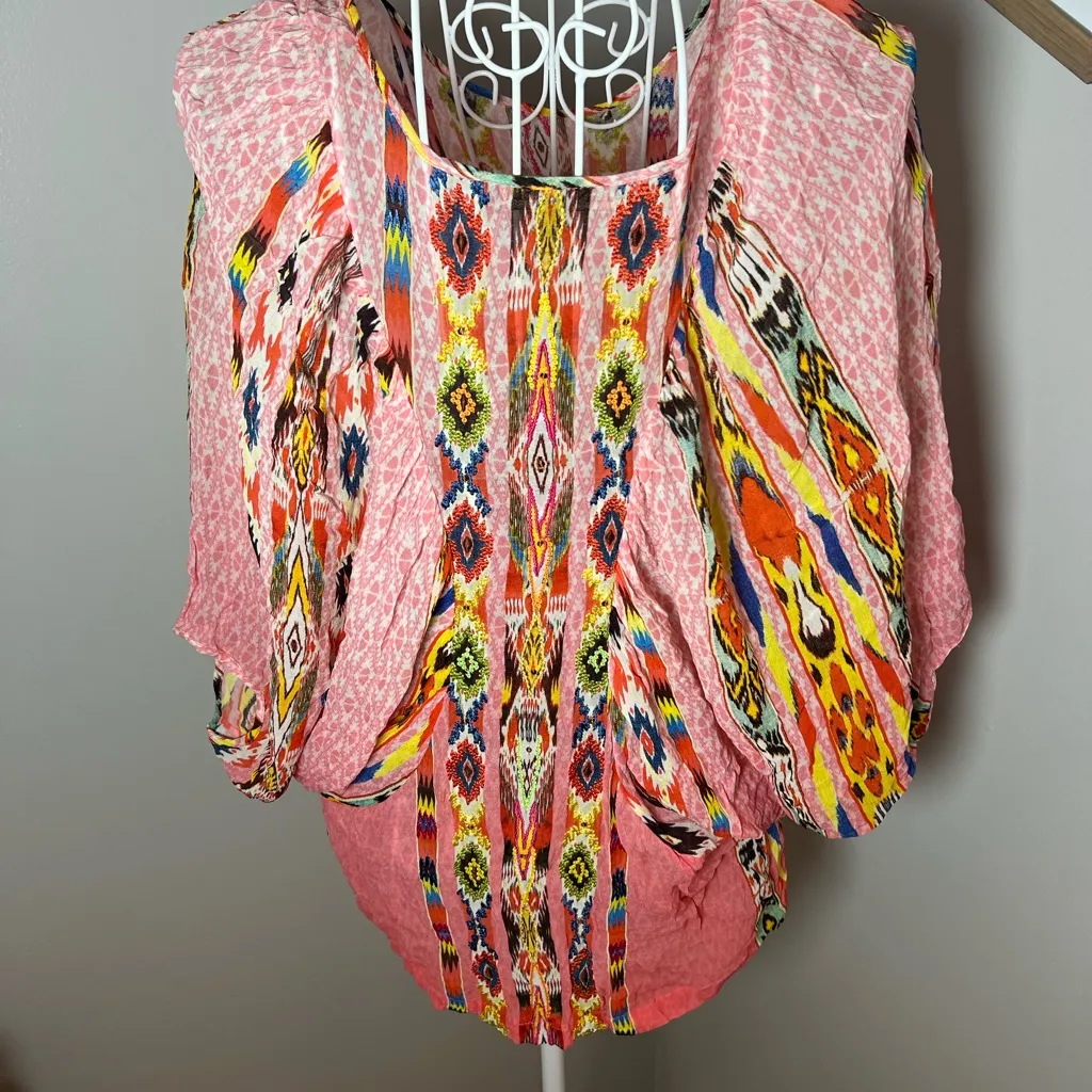 Tanvi Kedia Anthropologie S Shivali Top Embroidered Beaded Dolman Sleeve Boho - Image 4