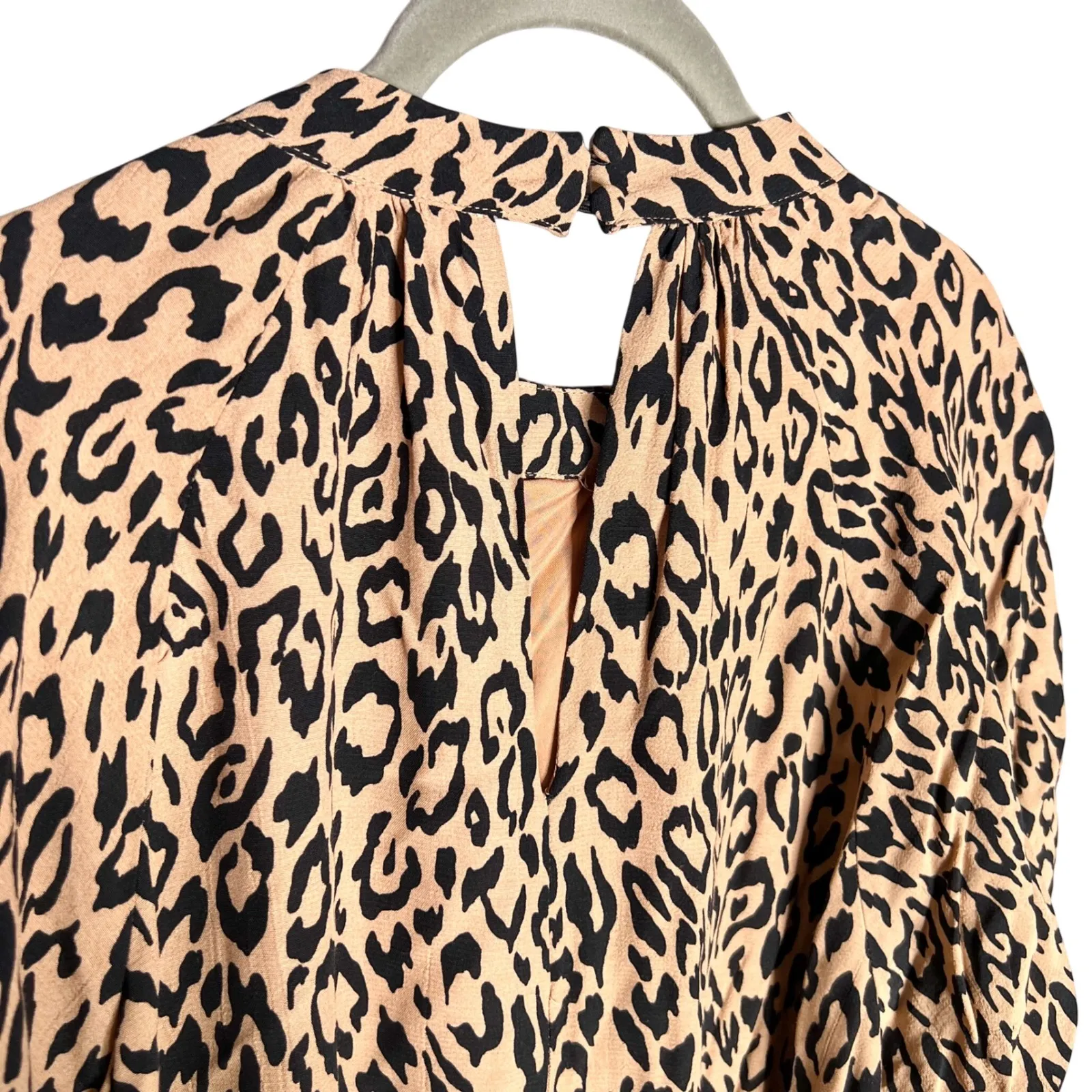 Anthropologie Mackenzie Mock Neck Tunic Dress Cheetah Size 1X Midi - Image 8