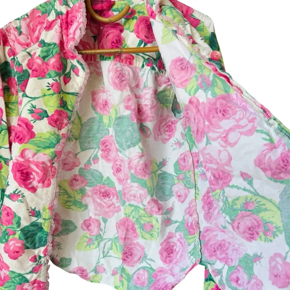 Betsy Johnson Vintage 100% cotton floral blouse EUC - Image 4