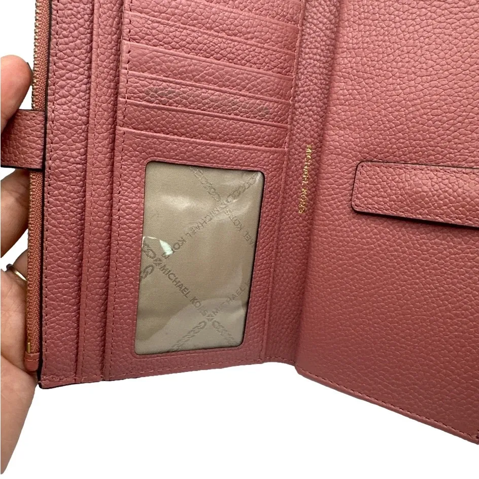 MICHAEL KORS Pink Wallet w/ Phone Holder - Image 6