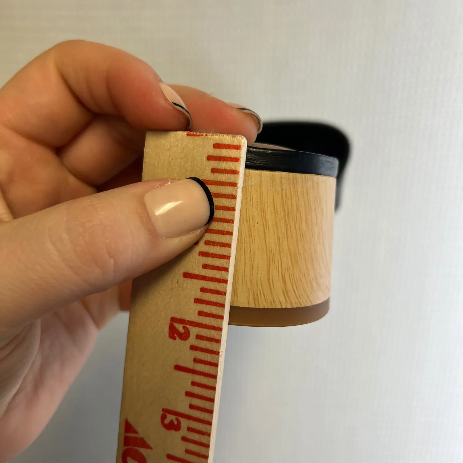 CASLON Ursula Slide Black Leather Wood Platform Sandals Women's 9M - Image 9