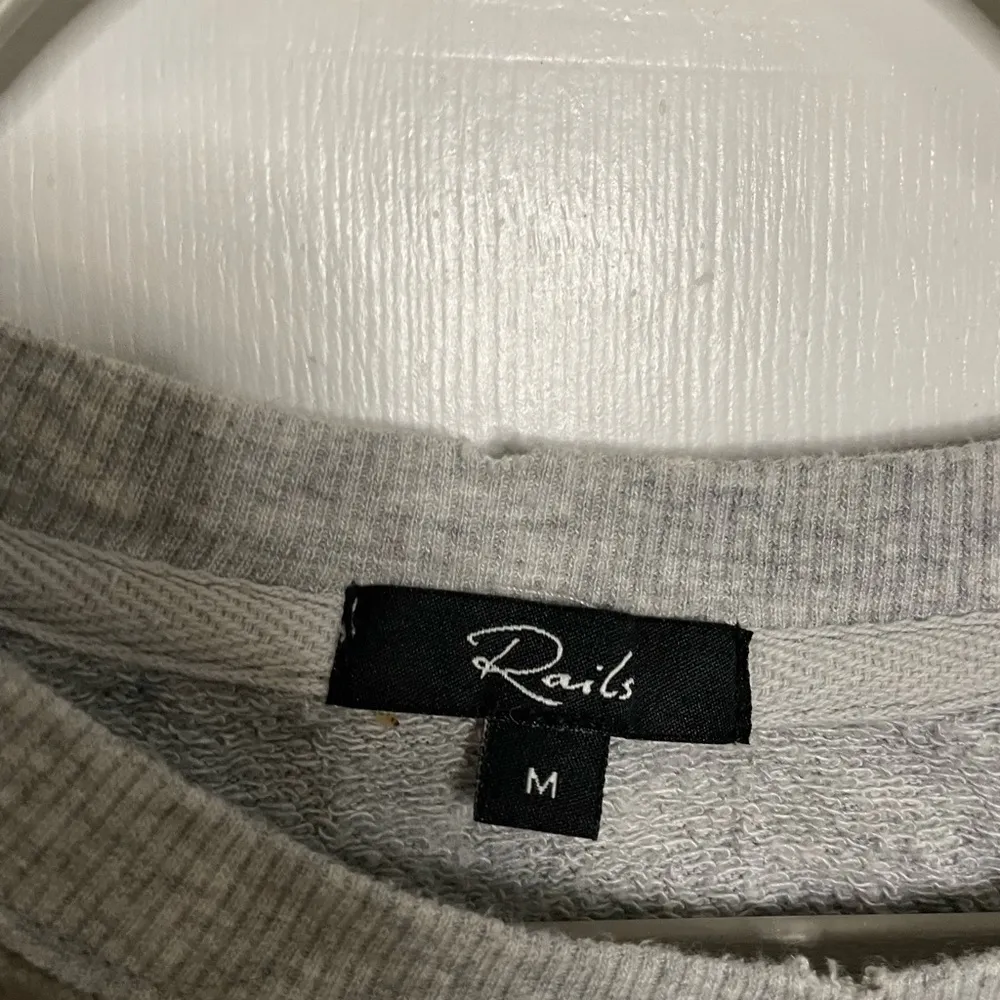 Rails Marlo Sweatshirt Leopard Print Flocked Pullover Gray Size Medium - Image 4