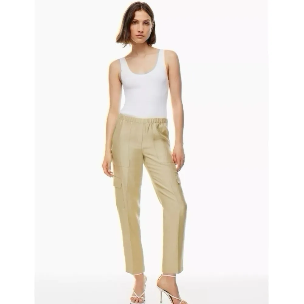 Aritzia Babaton Titan Linen Cargo Pants Humus Beige - Image 6