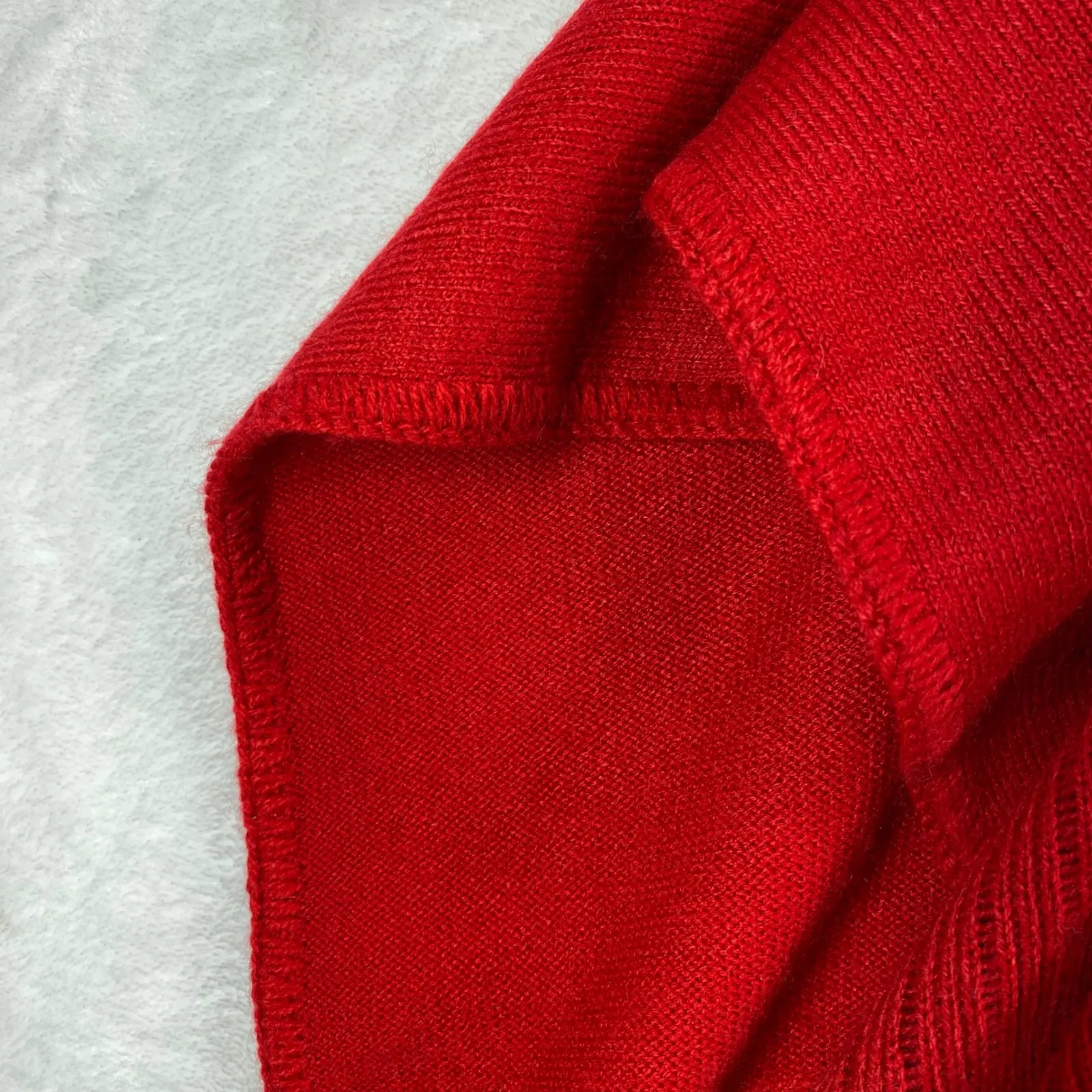 shouL Red Knit Poncho Open Front Cape Shawl Cover‎ Up Casual One Size Size M - Image 7