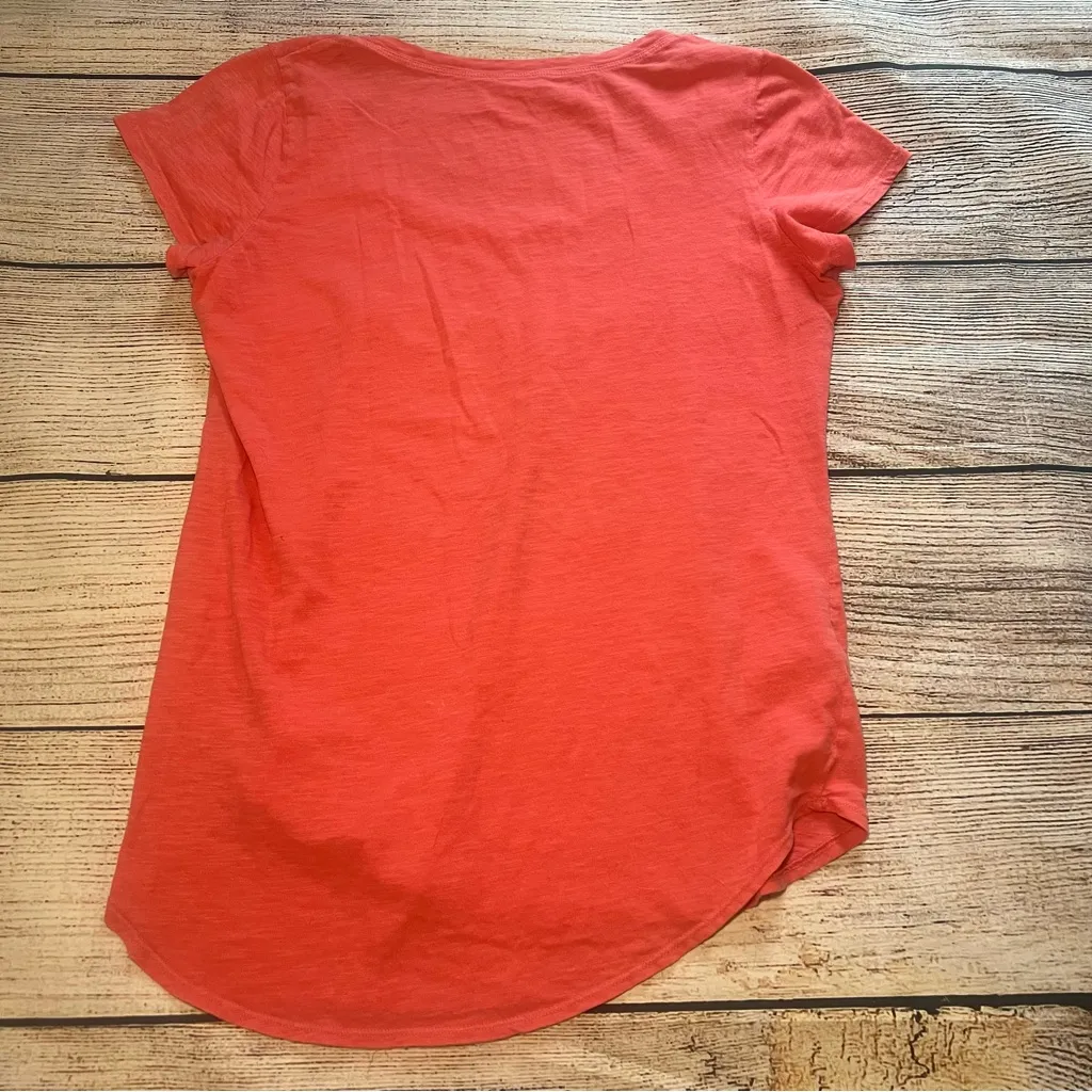 Eileen Fisher 100% Organic Cotton‎ Relaxed Stretch T-Shirt Coral Women’s Size XS - Image 5