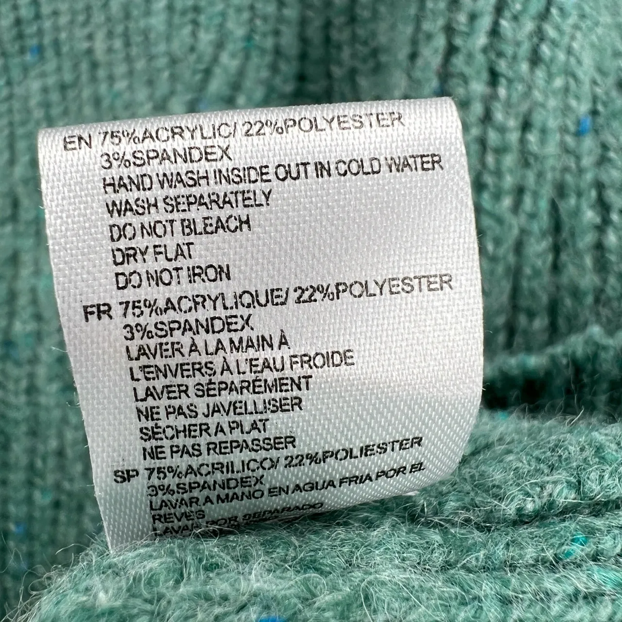 RD Style Green Sweater Chunky Knit Mock Neck Pullover Women’s Large - Image 5