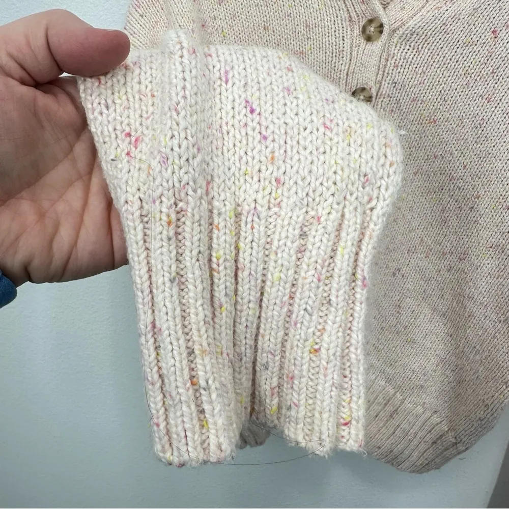 American Eagle Womens Size Large Pink Henley Knit Sweater Casual Preppy Layering - Image 4